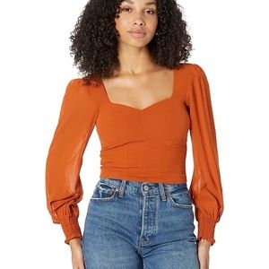Abercrombie and Fitch Orange Puff Long Sleeve Top